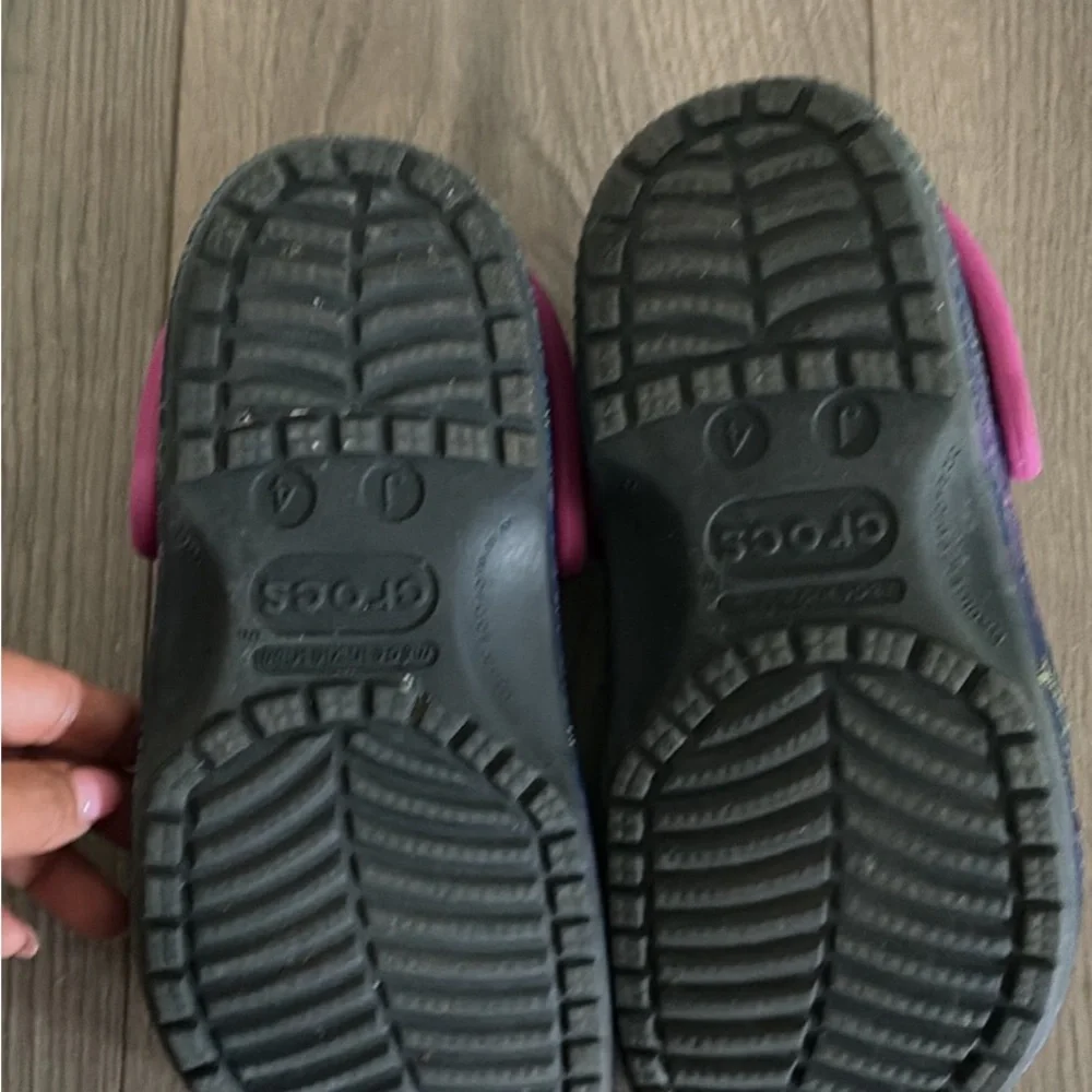 CROCS Kids Disney Villains Clog in Purple with Pink Strap